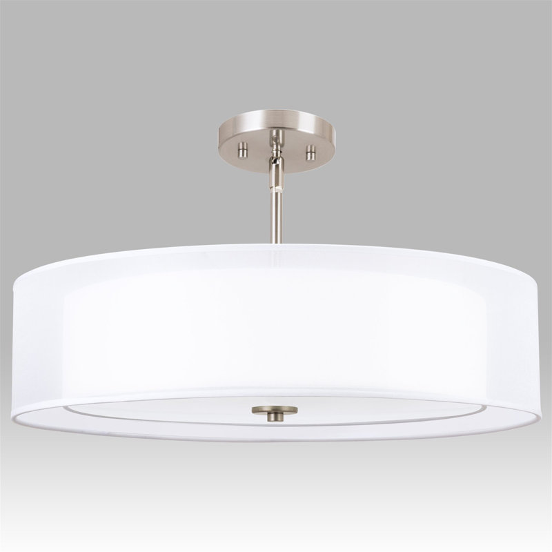 Lustre tambour 3 lumières à abat-jour anaie