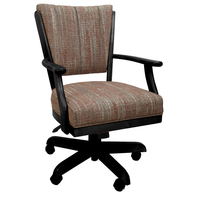 Chaise avec accoudoirs rembourrée Danyael, Watusi garance