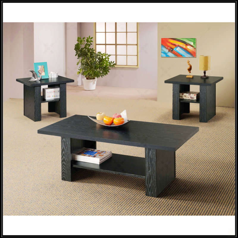 Ensemble de tables basses 3 pièces Black Oak