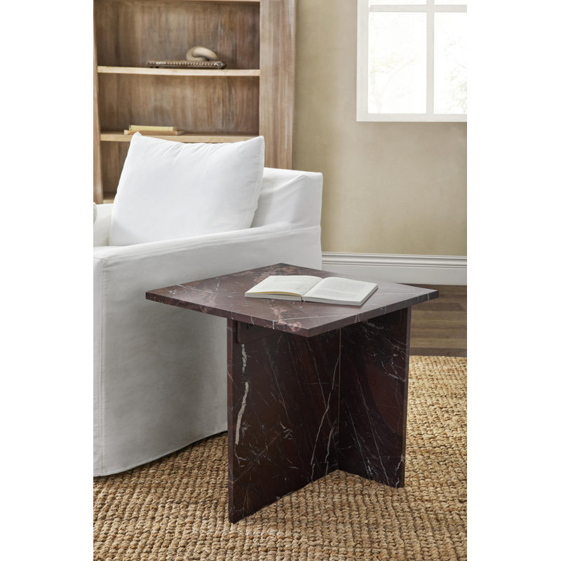 Bexly Marble End Table, Red