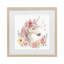 Licorne avec couronne florale, reproduction encadrée sous verre, design by Creative Studio-1858326072-1858326071