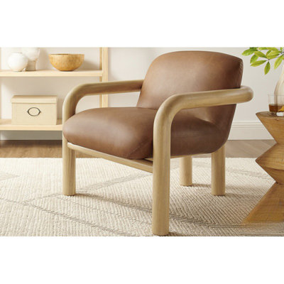Fauteuil d'appoint rembourré en similicuir moderne pour le salon