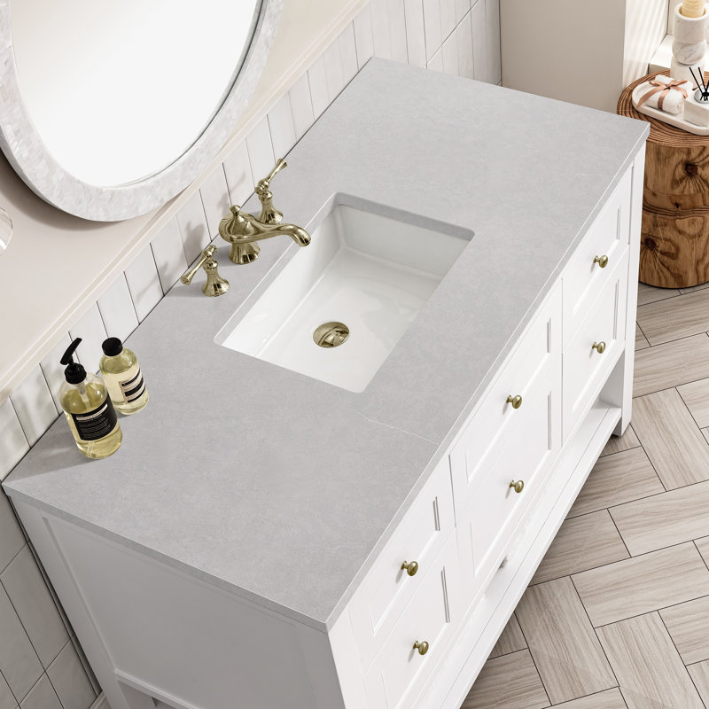 Breckenridge 48'' W Single Vanity, 8" Widespread, Parisien Bleu, Bright White