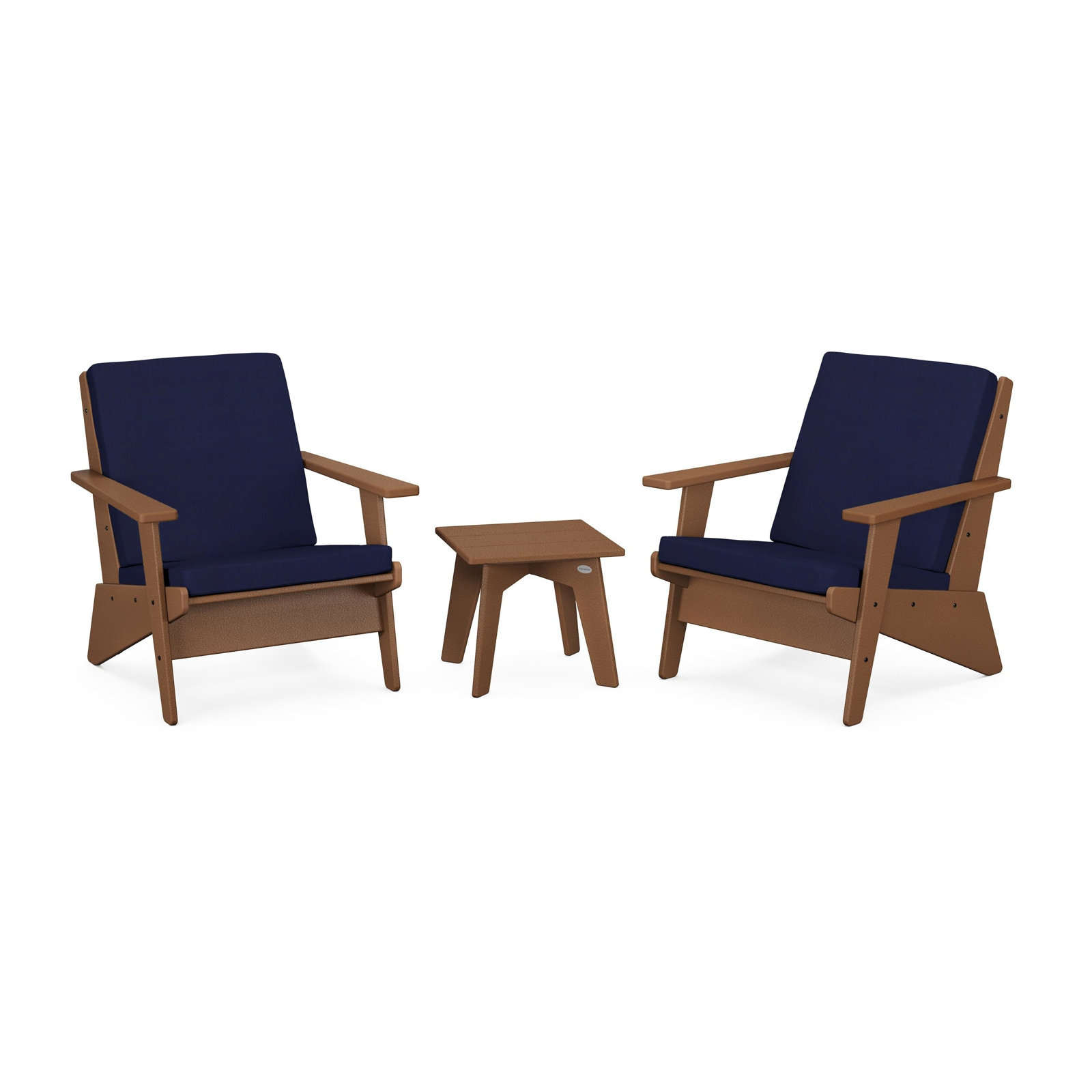 POLYWOOD® Riviera 2-Person Patio Seating Group, Navy, Teak