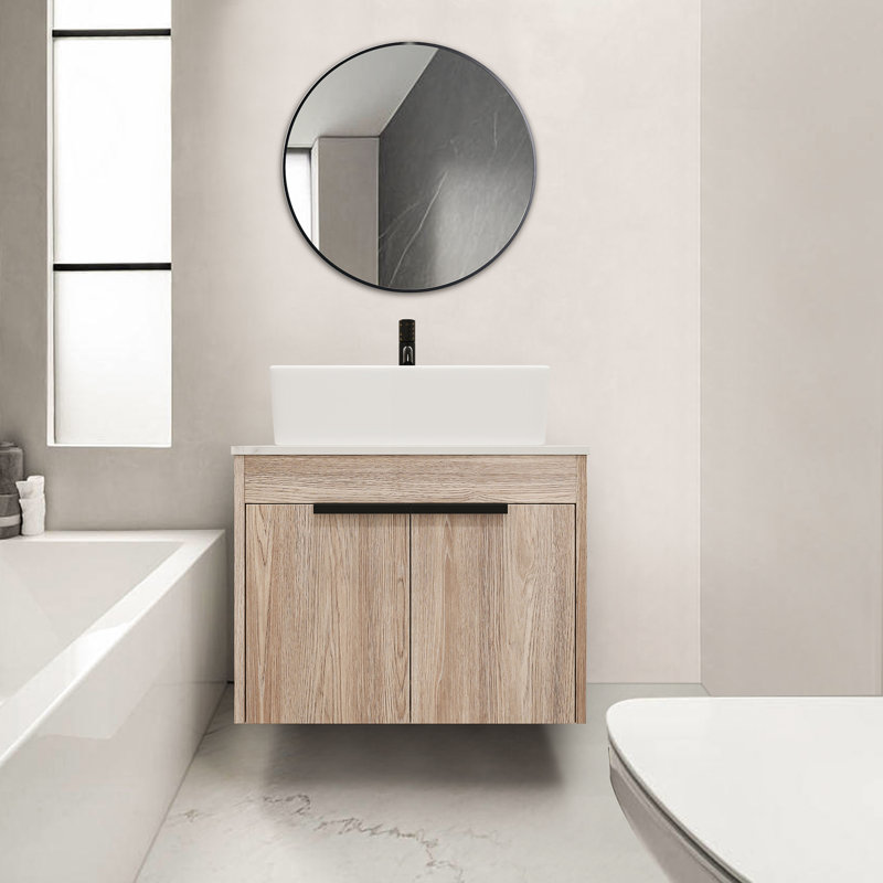 Ensemble de meuble-lavabo simple 23,6 po avec lavabo rectangulaire Cermic Eimer