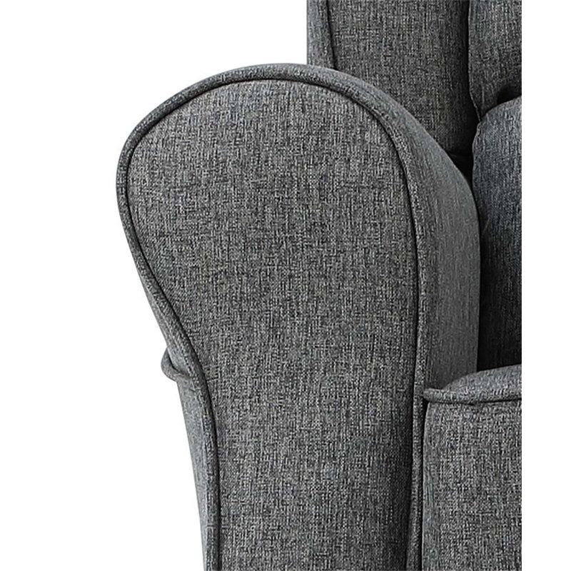 Chaise berçante confortable en tissu avec siège à ressorts ensachés et structure en bois durable, parfaite pour la détente et le style