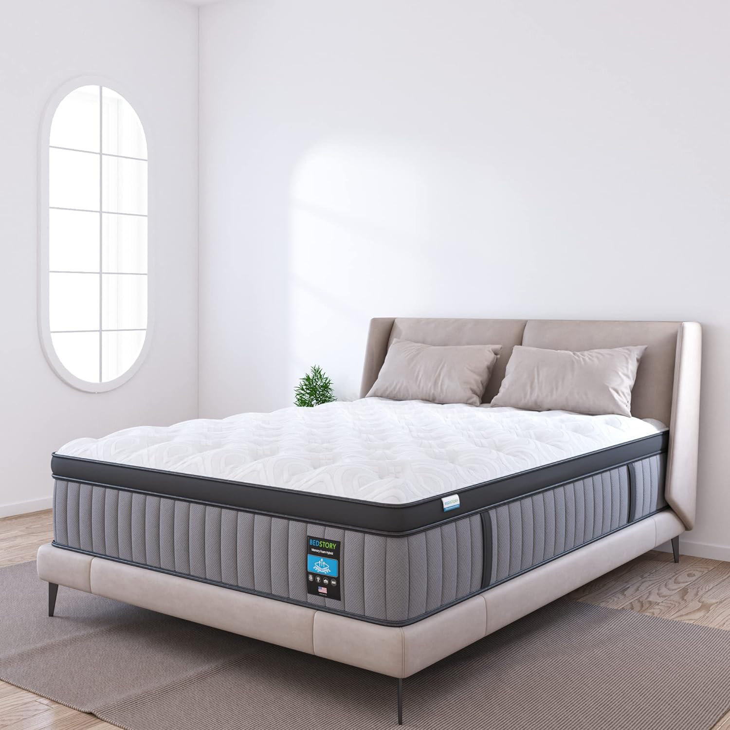 Bedstory Selection 14'' Firm Memory Foam Euro Top Single Pocket Spring