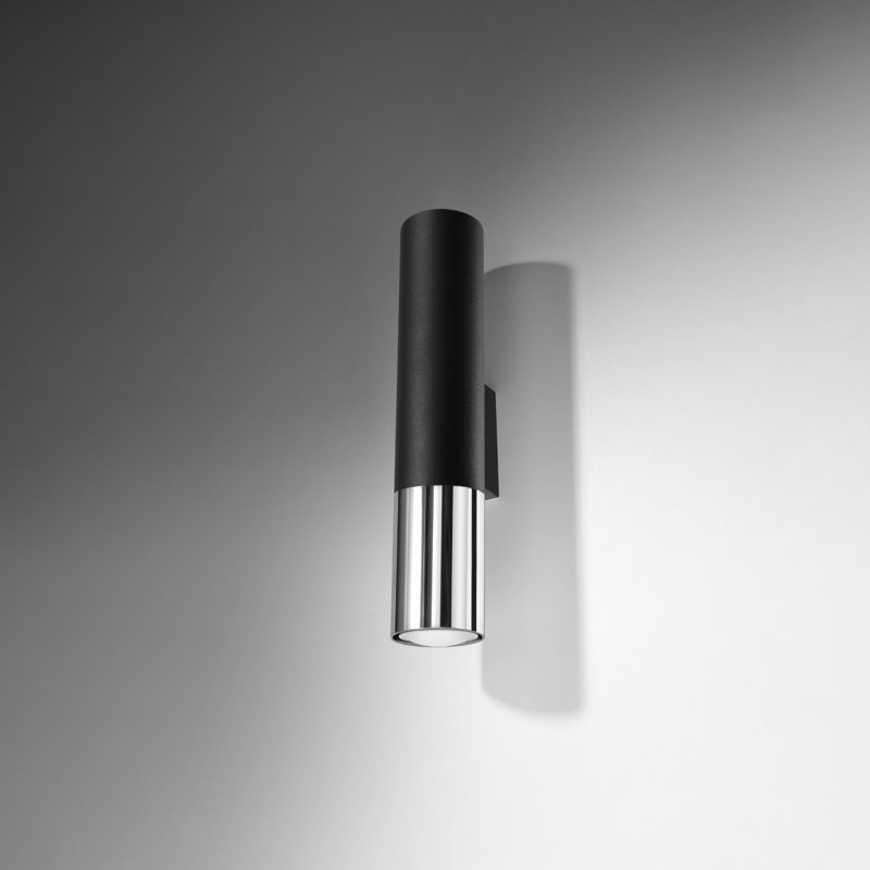 Alira Flush Mounted Sconce, Black/Chrome