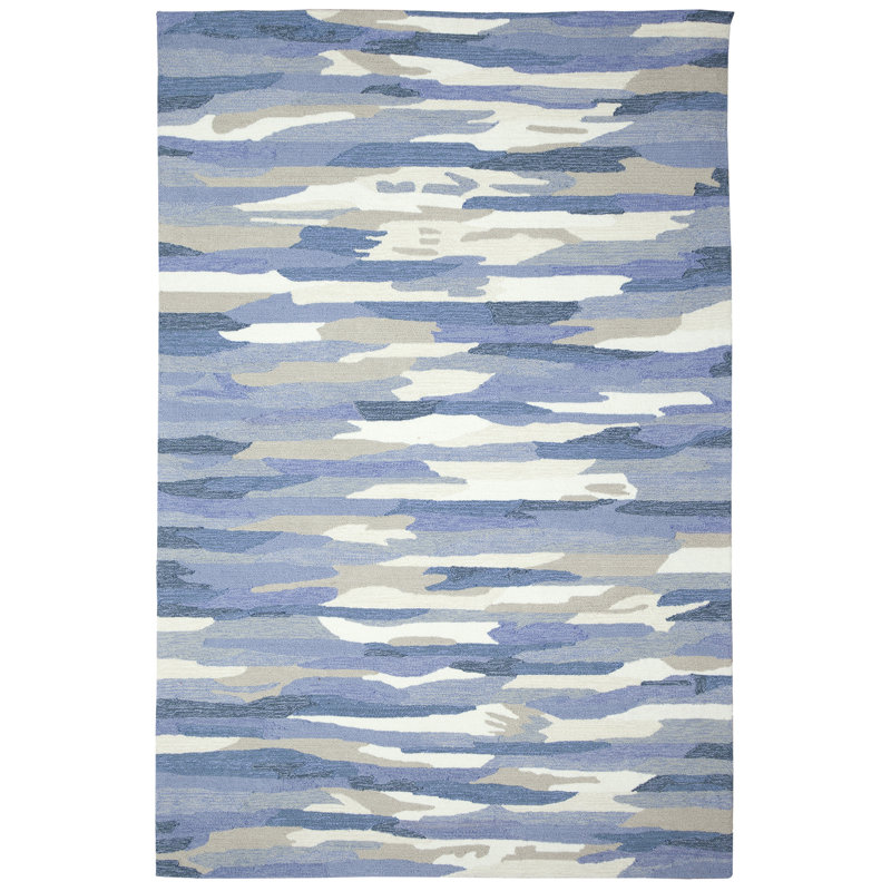 Alexious Performance Hand Tufted Abstract Indoor / Outdoor Rug, Rectangle 7'6" x 9'6"
