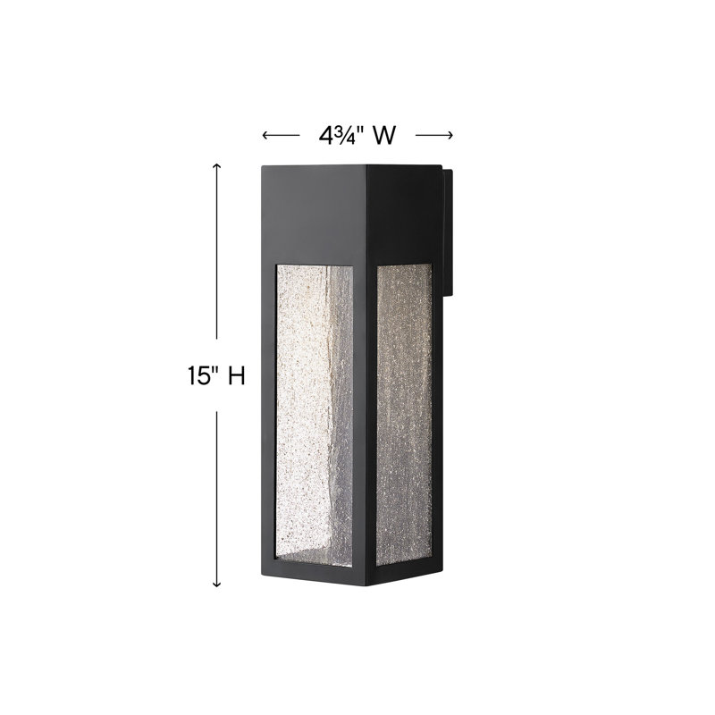 Rook LED Outdoor Flush Mount, Satin Black, 6.5W, 15" H x 4.8" W x 4.8" D