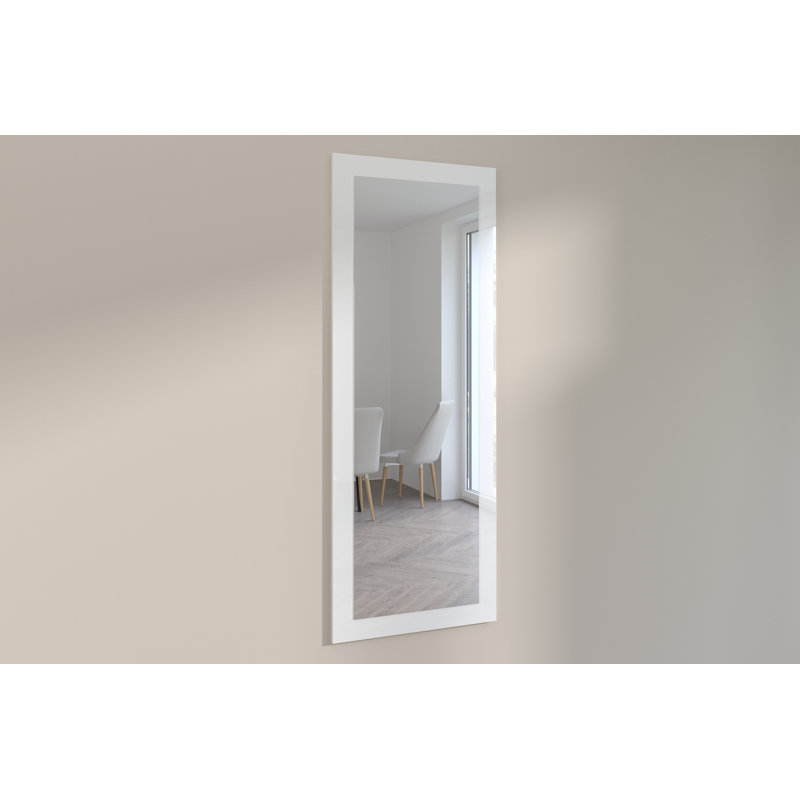 Framed Wall Mounted Overmantle Mirror in White