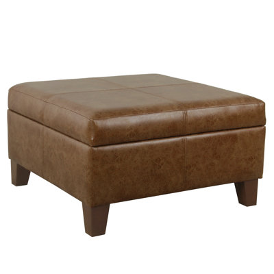 Gallup 28" Wide Leather Square Storage Ottoman Bench by Red Barrel Studio