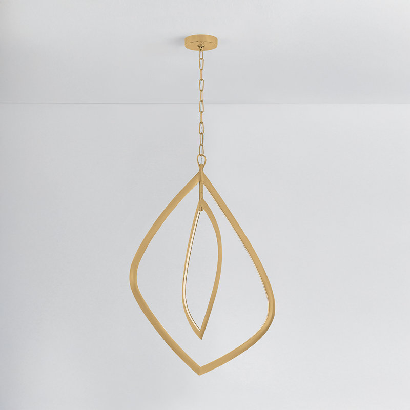 Lustre Arles en laiton rétro, H 45,25 po x l 29 po x P 29 po