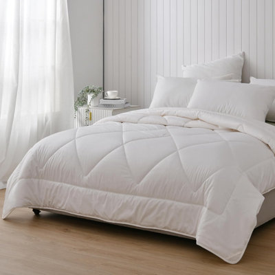  All Season Australian Wool Comforter, Woolmark Certified 350GSM 100% Australian Wool, 330TC Cotton Cover Duvet