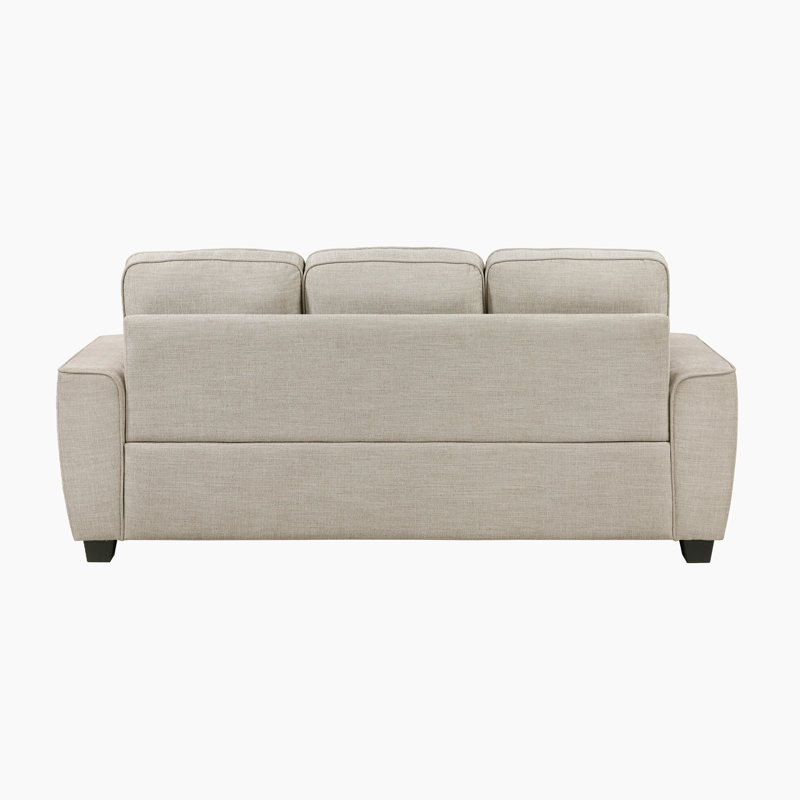 Manasa 83" Modern & Contemporary Chenille Upholstery Sofa with Reversible Back and Seat Cushions, Chenille Taupe