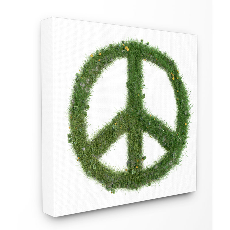 «Grass Peace Sign», reproduction d'impression, H 12 po x l 12 po, Giclée encadrée noir minuit