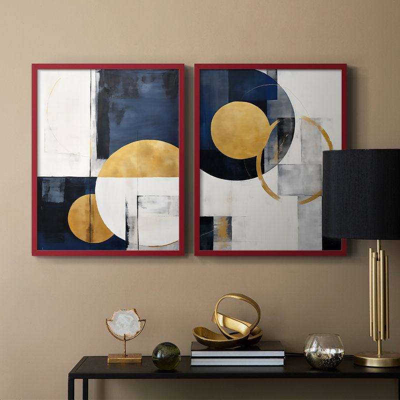 ABSTRACT Series DLI - reproduction encadrée de qualité supérieure - prête à être accrochée - aucun clou requis - aucun clou requis