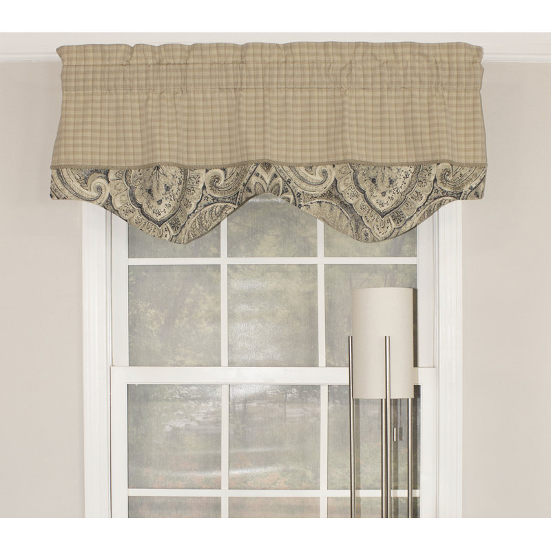 Gareth Cotton Scalloped Window Valance, Blue