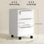 Classeur vertical avec serrure, classeur 3 tiroirs, blanc