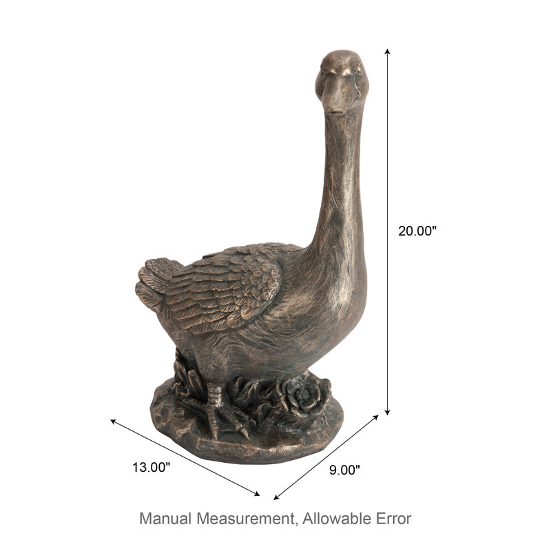 20"H MGO Goose Garden Statue-Bronze, Bronze