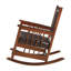 Chaise berçante en bois massif Shamila