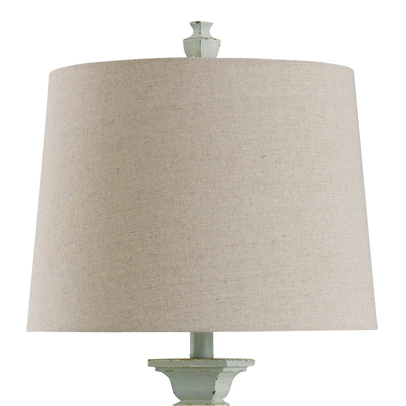 Weathered Blue and Beige Traditional Table Lamp