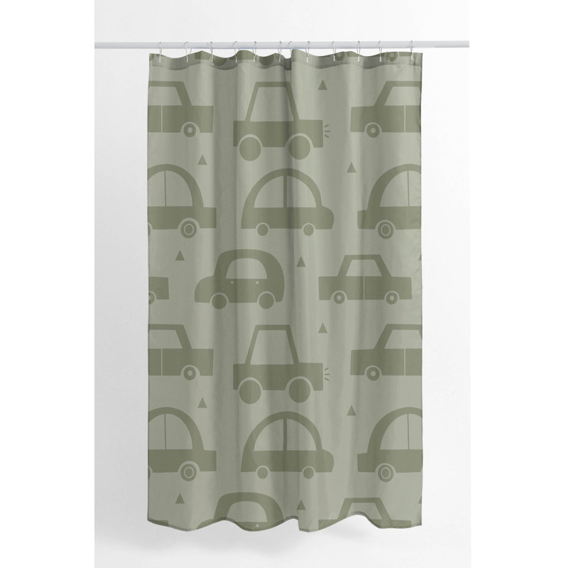 Driveway Match Ultra-Thin Lightweight Shower Curtain, Light Green