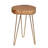 Elegant Beige 22 inch Side Table with Live Edge Acacia Wood Top-115012645