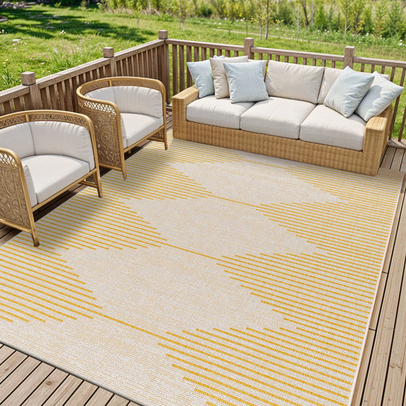 Beyanka Geometric Machine Tufted Area Rug, Rectangle 200 x 275 cm