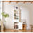 Elegant White Retro Display Shelf! Tall Cabinet with Open Shelves for Hallway/Living Room Decor - Perfect for Kitchen/Studio Storage & Showcase