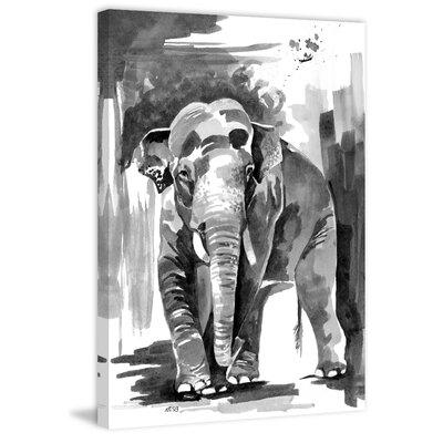 Asian Elephant' by Rachel Byler Painting Print on Wrapped Canvas -  Marmont Hill, MH-RACBYL-01-C-18