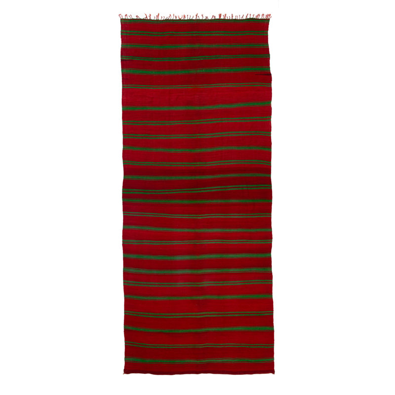 Red Flatweave Wool Rug - 5'6"" x 12'11""