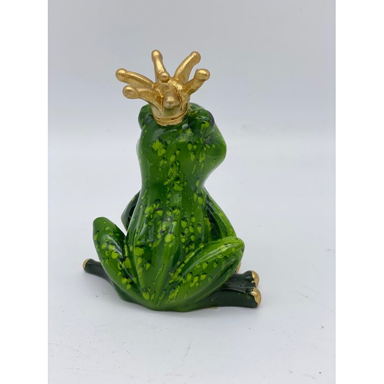 Glazed Cute Frog with Crown Figurine Trinx