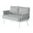 Mariano Steel Loveseat And Table, Off White+Grey-1079544994-1079544999