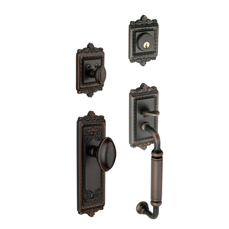 Windsor Handle With Knob And Deadbolt, Timeless Bronze