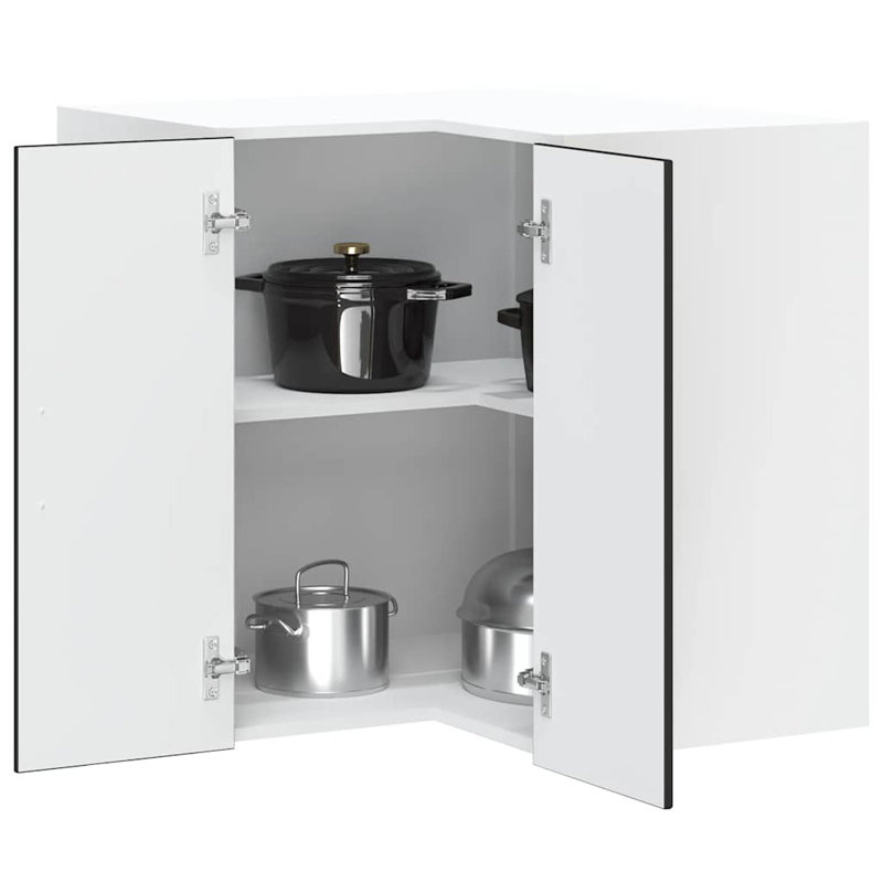 Kitchen Wall Corner Cabinet Lucca Engineered Wood, Black