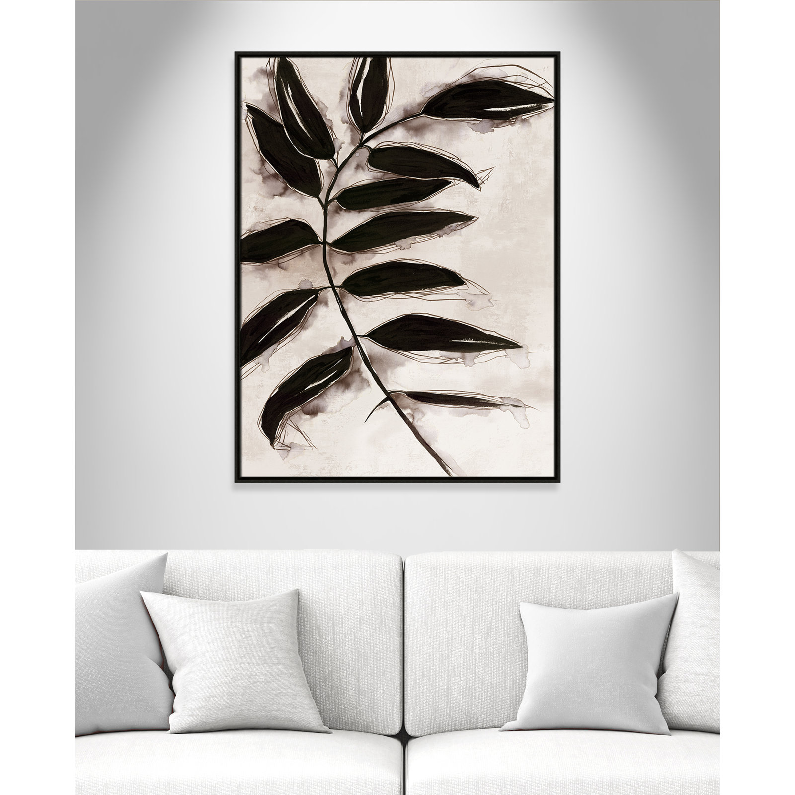 Leaves "Leaves II" Print, 41.5" H x 31.5" W x 2" D, Espresso Framed