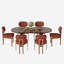 Ensemble de table de cuisine ovale à double piédestal-223772546-221402298-218982450