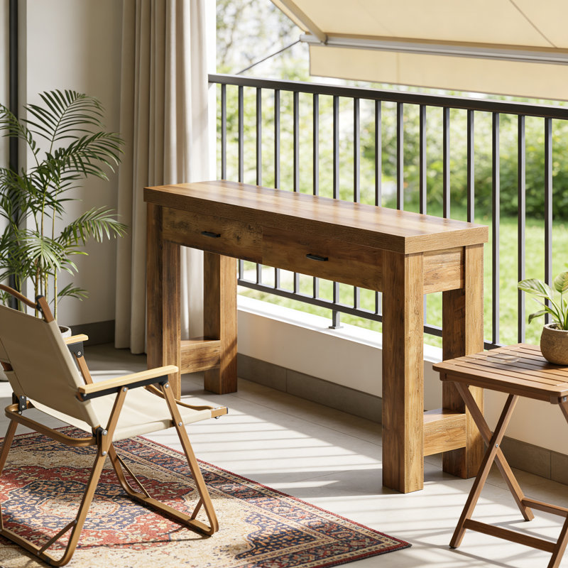 Console en bois avec tiroirs doubles