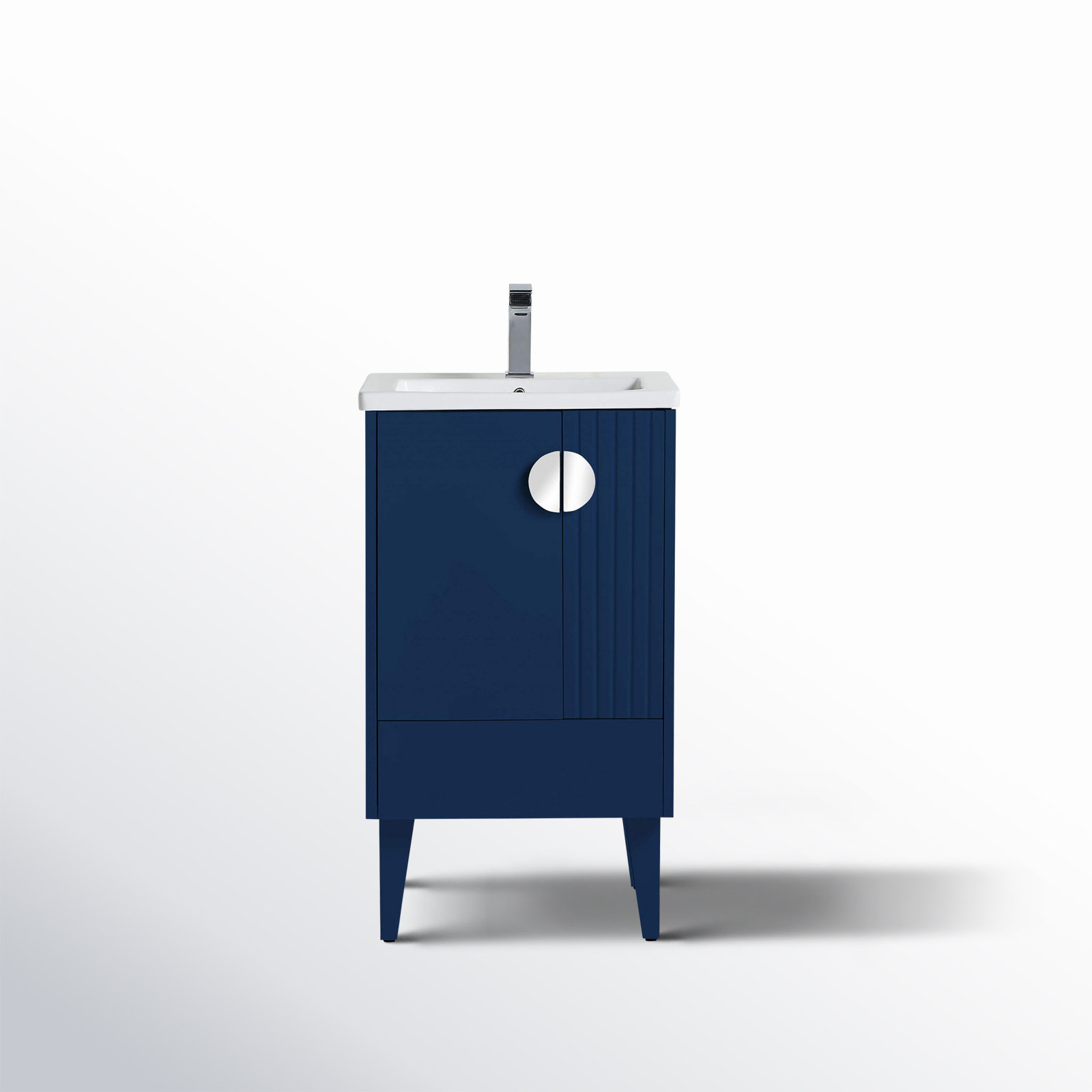Saimah 20'' Single Bathroom Vanity, Polished Chrome, Navy Blue