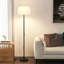 Lampe sur pied en tissu noir, lampe sur pied simple et moderne E26