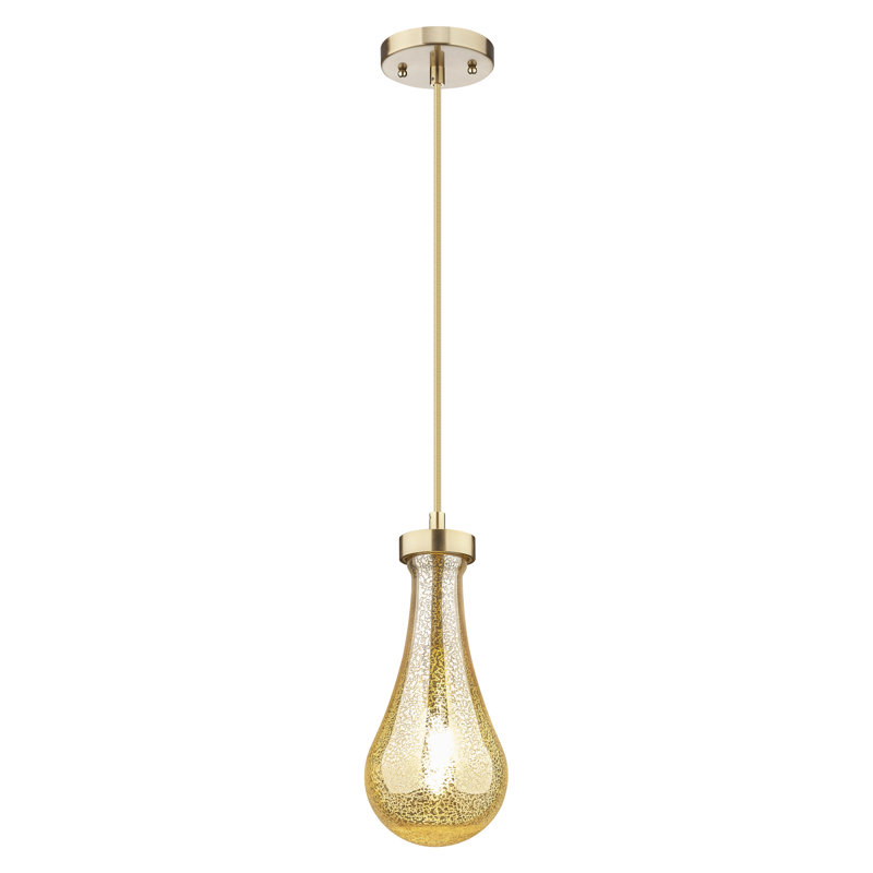 Luminaire suspendu à 1 lumière Owego, Mercure, Bronze champagne, H 12,13 po x l 5,13 po x P 5,13 po