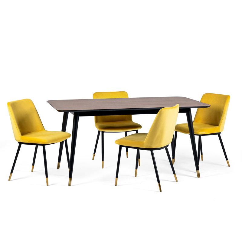 Gerson 4 - Person Dining Set, Yellow