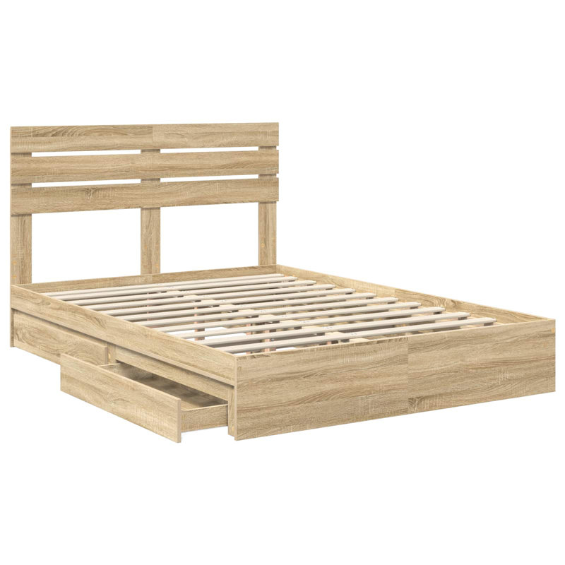 Bed, Sonoma Oak, European Kingsize (160 x 200 cm)