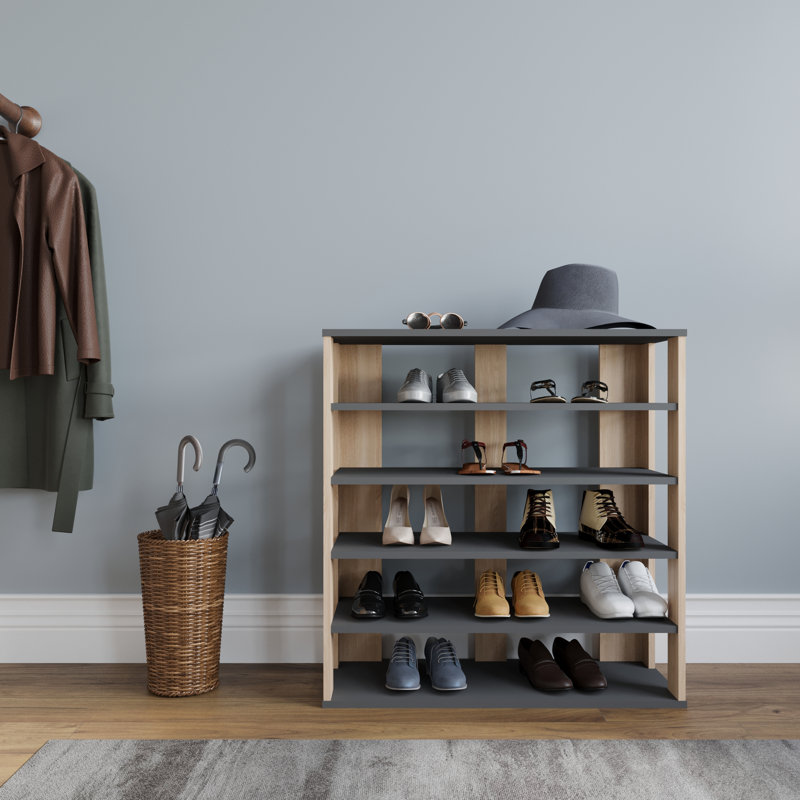 Range-chaussures 15 paires, Chêne - anthracite