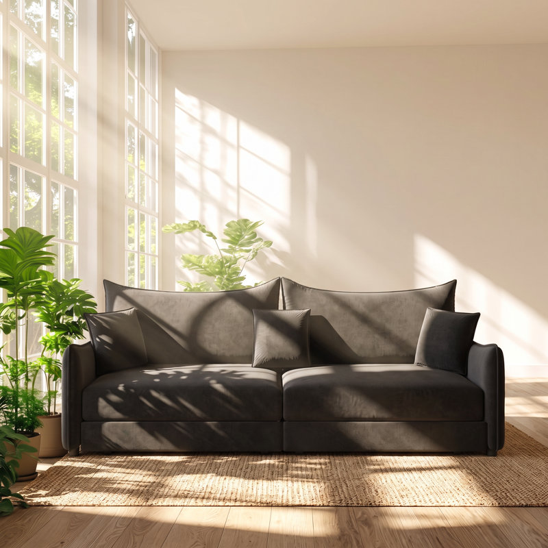 Canapé-lit à 3 places en velours l 81,9 po x P 35,8 po x H 41,7 po