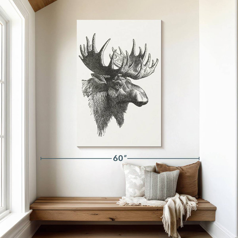 Brampt Bull Moose Head, 48" H x 32" W