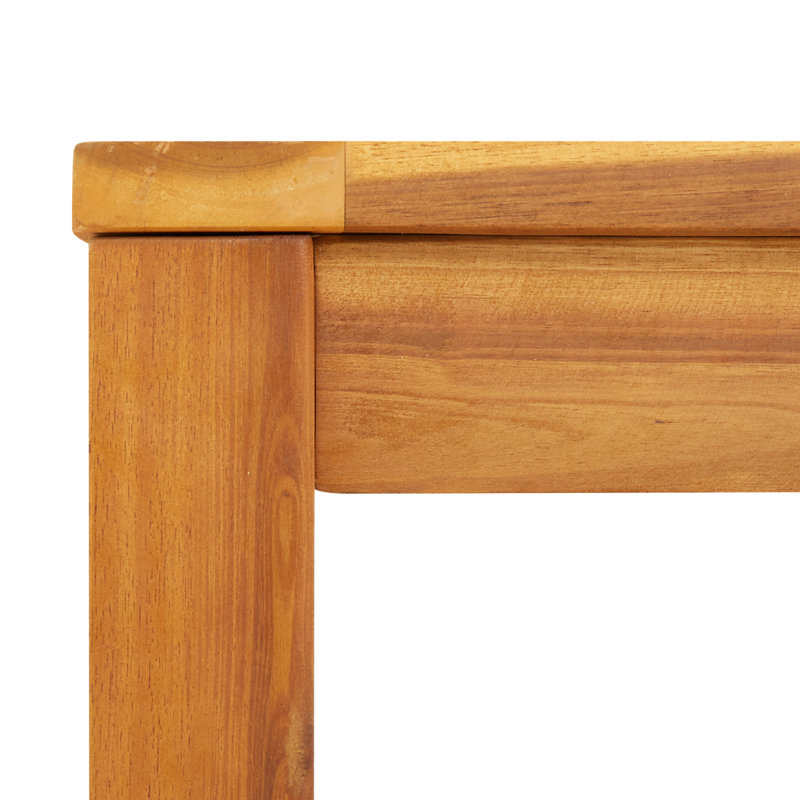 Outdoor Dining Table with Umbrella Hole Solid Acacia Wood, Natural, 29.5" H x 70.9" L x 35.4" W