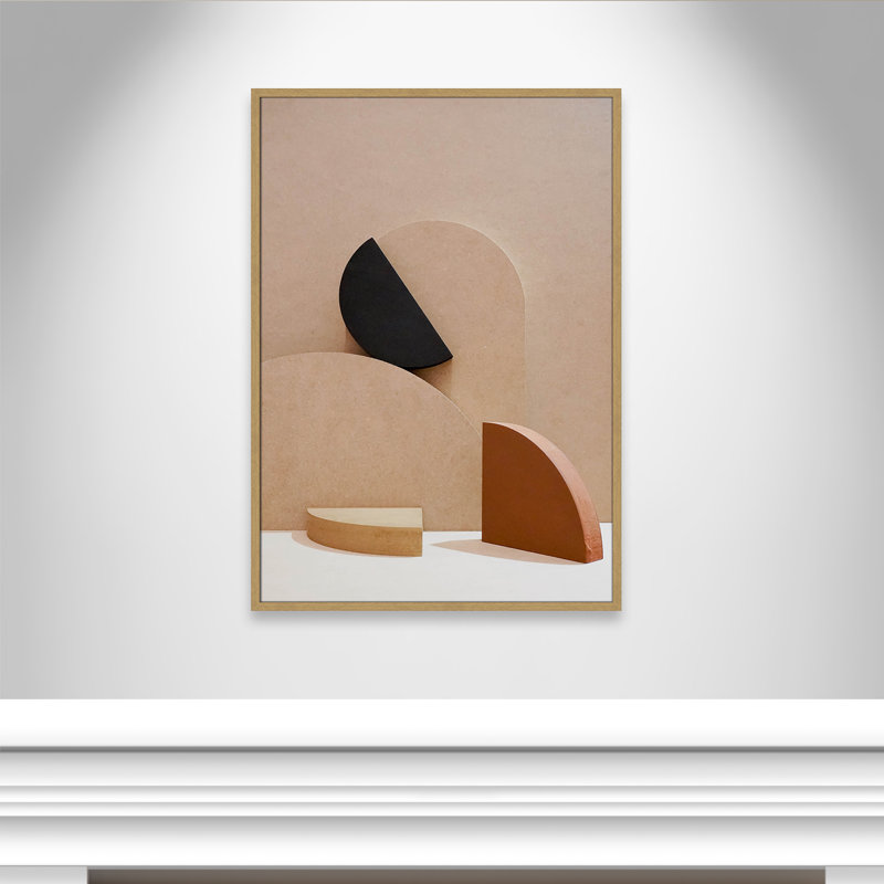 Neutral Harmony dévoilé par Casa Fine Arts, H 35,5 po x l 25,5 po, Cadre naturel mince, Pas de tapis