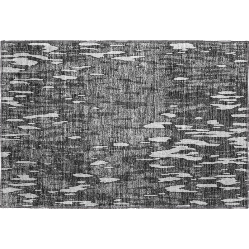 Premium Machine Washable Prisco Gray Rug, Rectangle 1'8" x 2'6"